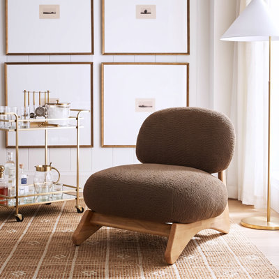 Chaise d'appoint rembourrée avec structure en bois massif Wren
