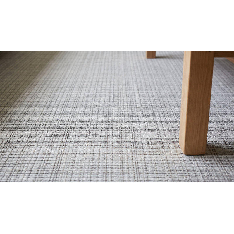 Tapis ivoire en bambou noué à la main à texture géométrique, 9 pi x 12 pi