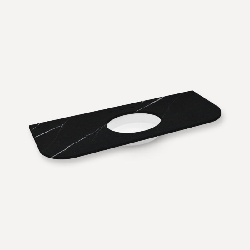 Dessus de meuble-lavabo en pierre de quartz, Marquina éternelle