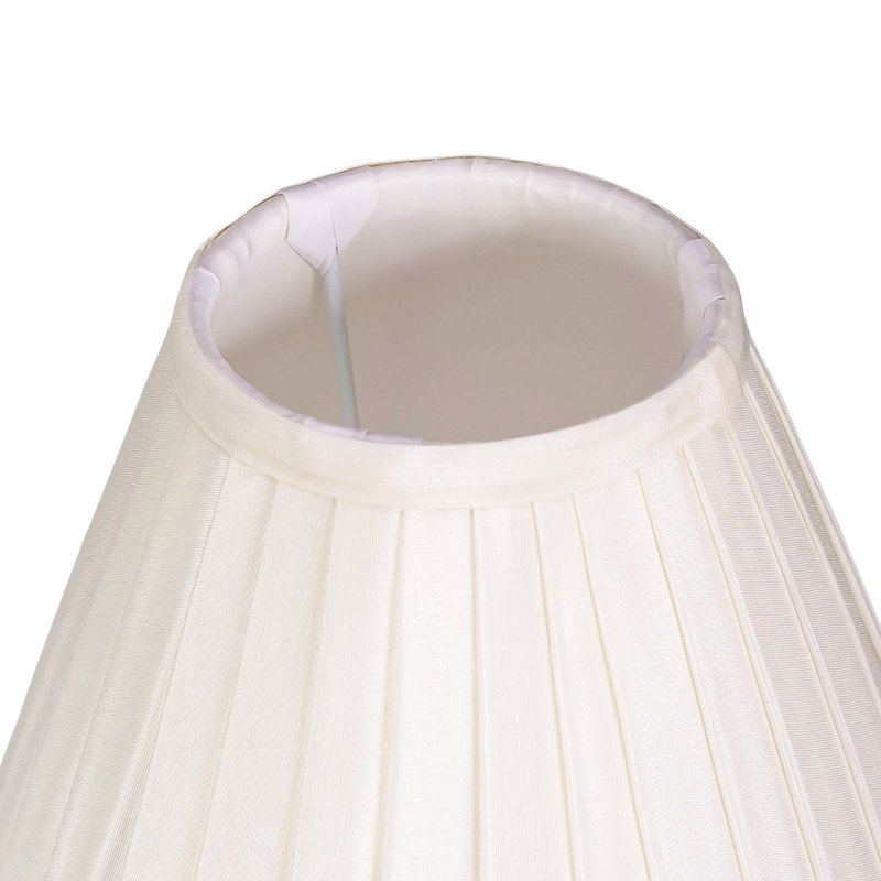 Traditional Classic Faux Silk Pleated Inner Lined Lamp Shade, White, 14 x 20cm