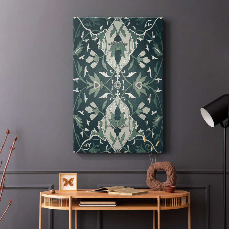 Impression abstraite rétro Cxxv - galerie enveloppée de cavas, Vert, H 18 po x l 12 po