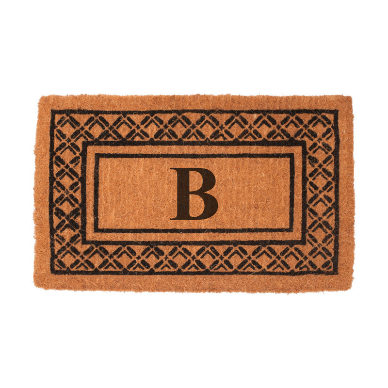 Belamy Monogrammed Welcome Outdoor Doo Mat, B, 1'6" x 2'6"