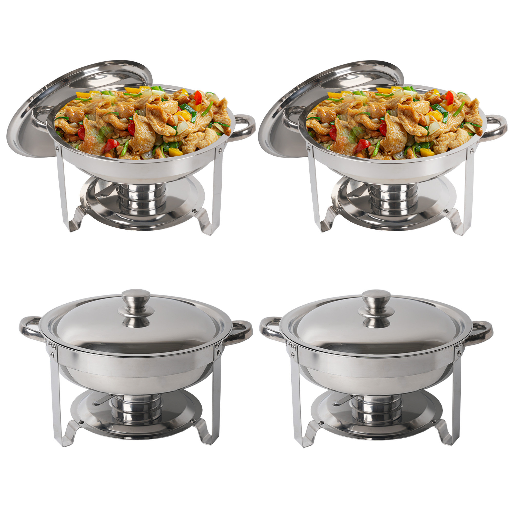 Stainless Steel Chafing Dish Set With Electric Or Fuel Heater Chafing Dishes  Food Warmer Buffet Stoves with glass lid