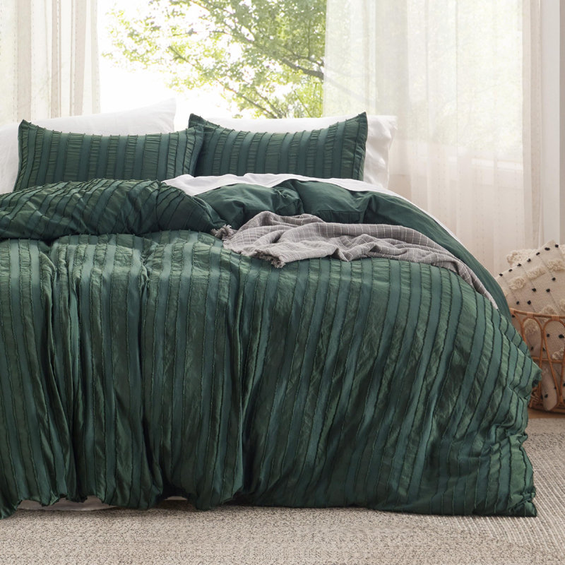Essential Bedsure Shabby Elegance Striped Tufted Duvet Cover GentleSoft™️, King Duvet Cover + 2 King Pillowcases