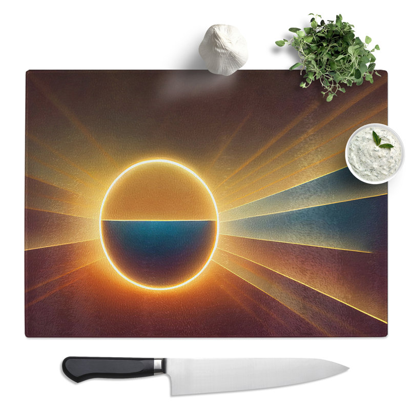 Abstract Sunset Sun Vol.10  Glass Chopping Board