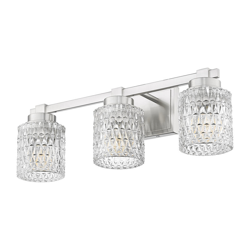 Meuble-lavabo 3 lumières 22,75 po Cisca, Nickel brossé