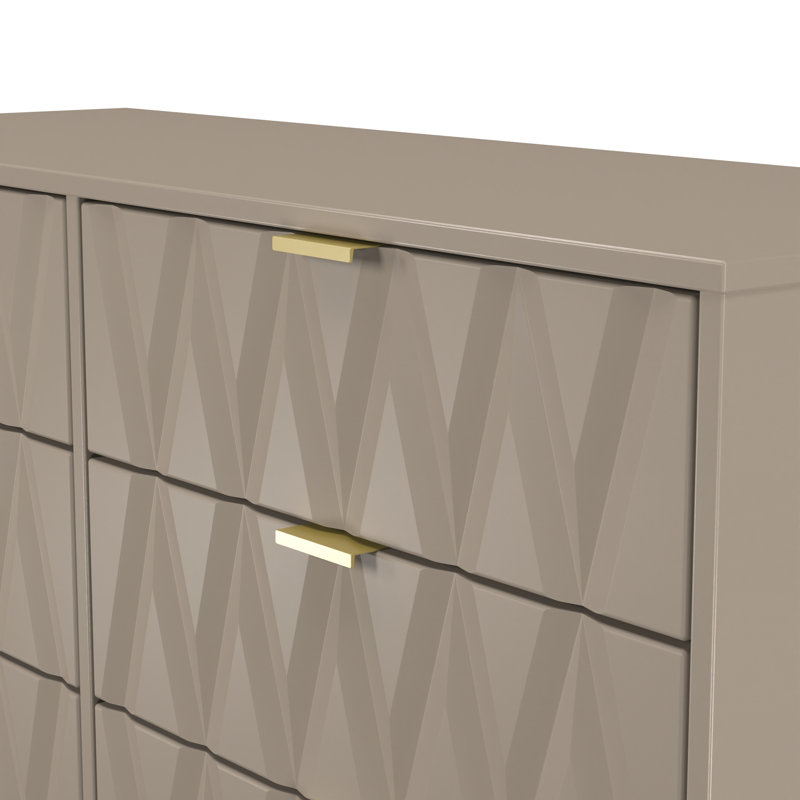 Baturhan 6 Drawer Wide Chest (Ready Assembled), Mushroom Matt