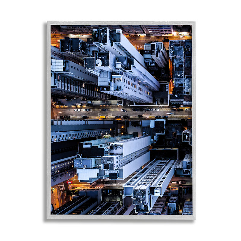 Bâtiments d’architecture City Lights par-dessus-impression d’art graphique, Estampe numérique Farmhouse