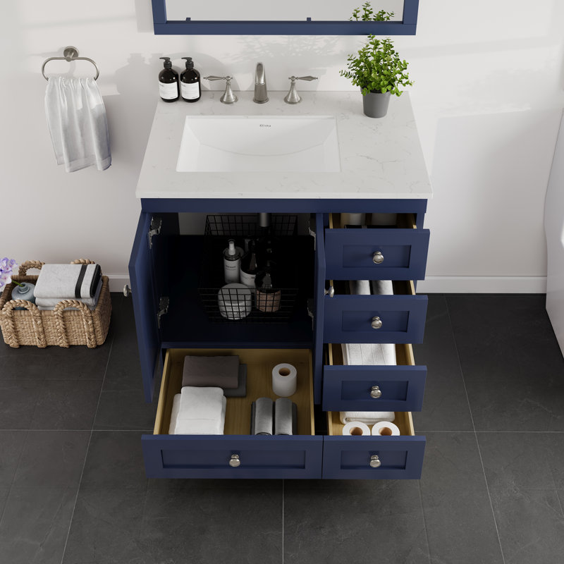 Ensemble de meuble-lavabo simple 30 po Yena, Bleu