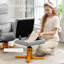 HOMCOM PU Leather Swivel Recliner Chair with Footstool Storage-1520865142
