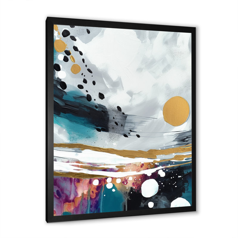 Découverte de la magie de Boho IV - art mural abstrait sur toile, Impression noire sur toile encadrée