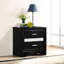 Table de chevet 2 en noir pour chambre à coucher - Compartiment contemporain et caché avec tablettes de rangement