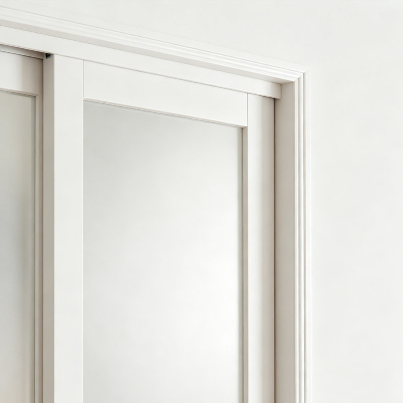 Porte intérieure coulissante en verre givré Full Lite - Porte de garde-robe en MDF blanc, 96"X80"