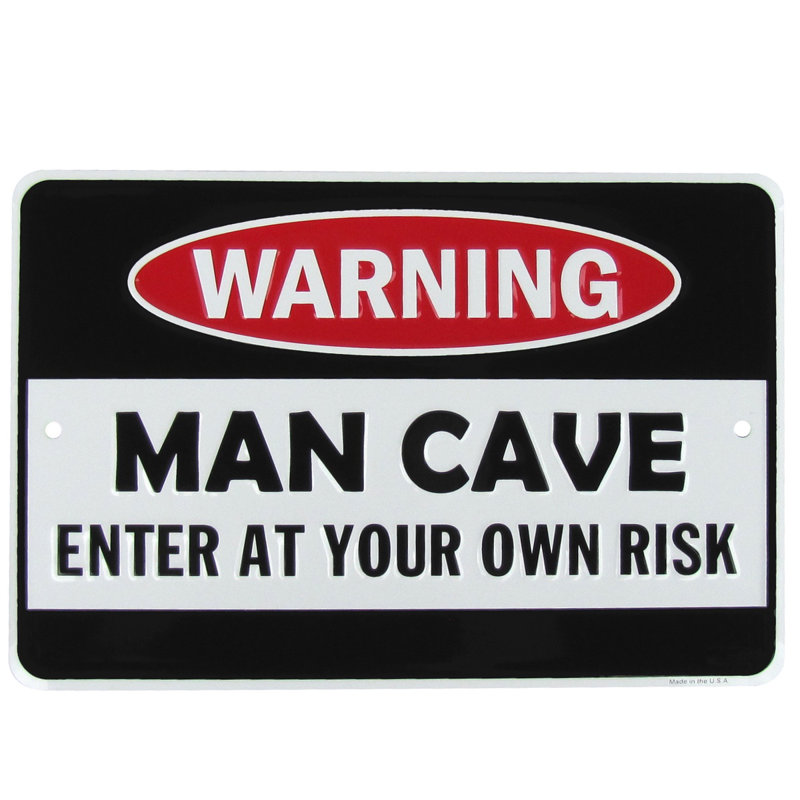 TreasureGurus Man Cave Embossed Aluminum Sign