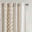 Ivory Cotton Printed Curtain Panel with Chenille Stripe, 50x84"|Lined Window Curtain for Living Room/Bedroom-605198823-605198841