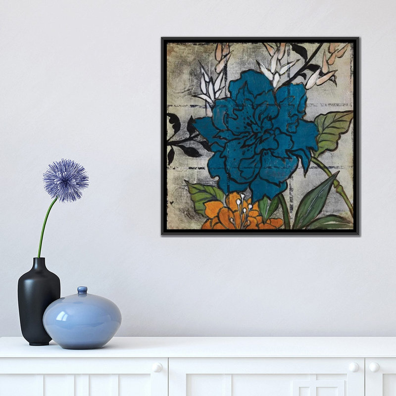 «Silver Days I», impression sur toile, H 18 po x l 18 po x P 1,5 po, Toile avec cadre noir