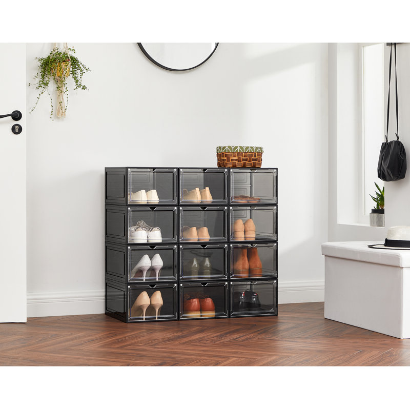 Stackable Shoe Storage Box, Black