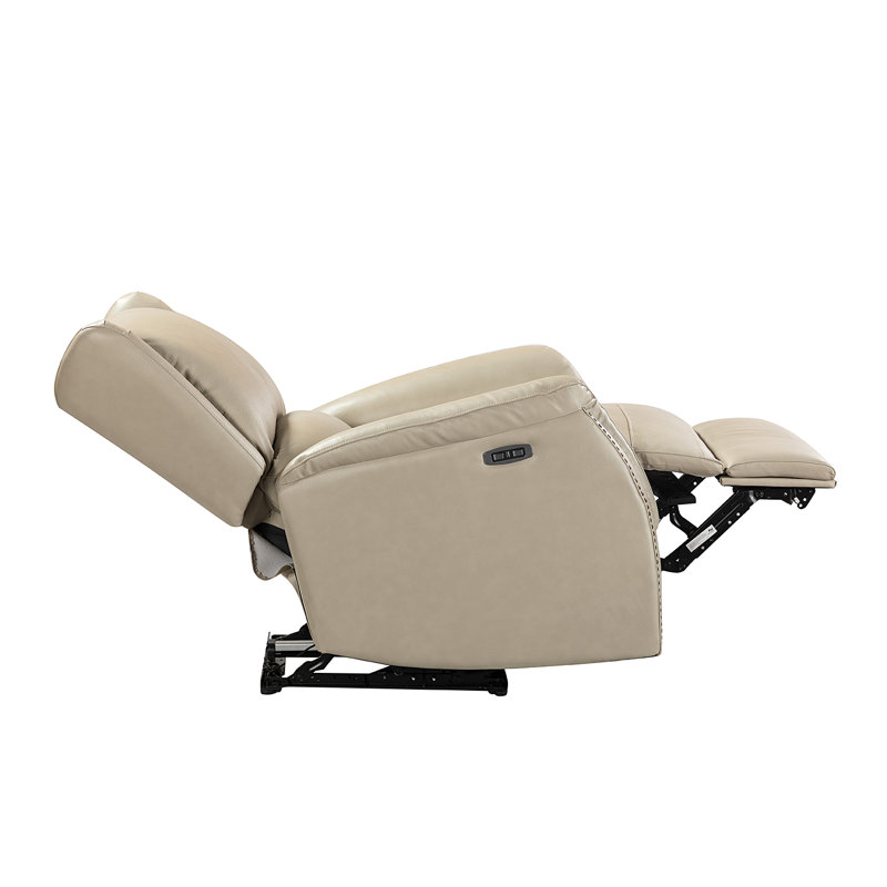 Fauteuil inclinable électrique en cuir véritable Domingo, Beige