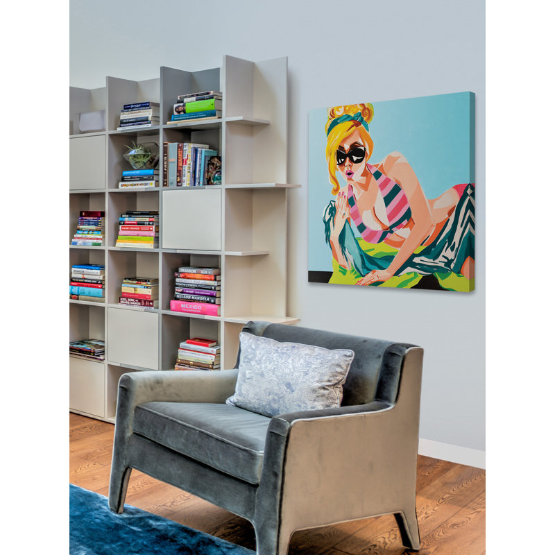 « beach bébé » par molly rosner, reproduction d’art sur toile tendue, H 32 po x l 32 po