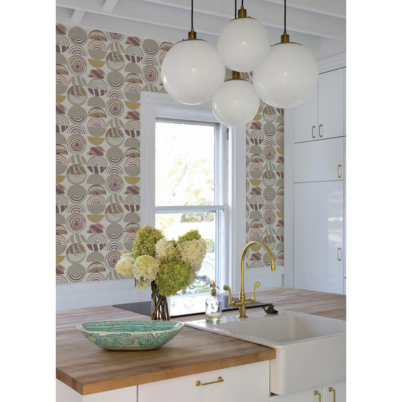 Laguna Retro Geometric Luxury Wallpaper, Sunset