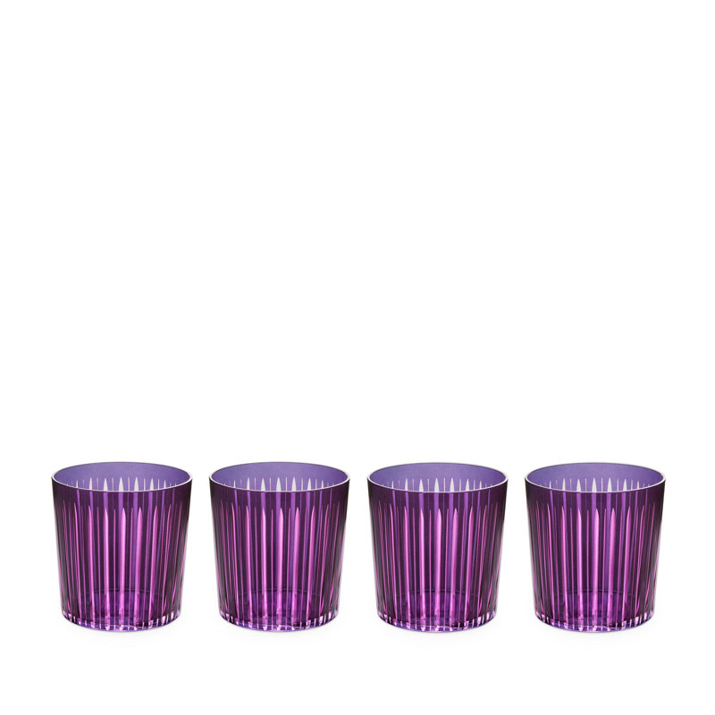 Prism Double Old Fashioned Glasses, Purple, 13 oz.