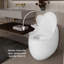 Toilette simple en forme d'œuf 1,28 GPF, toilette intégrée en porcelaine sans couture intégrée convenant aux salles de bain modernes (blanc éclatant)-118727199