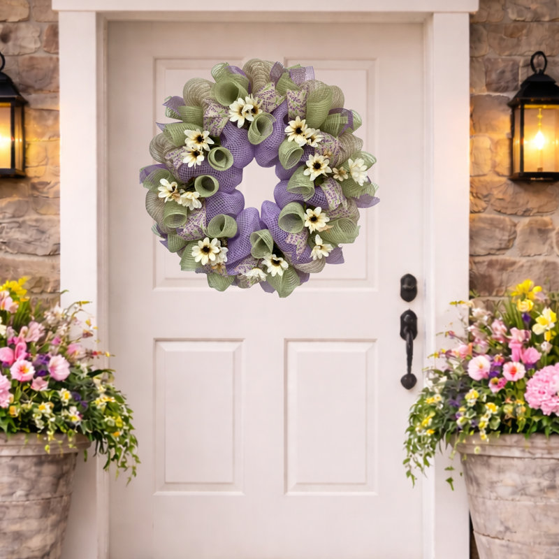 Spring Wreath Lavender and Mint Floral