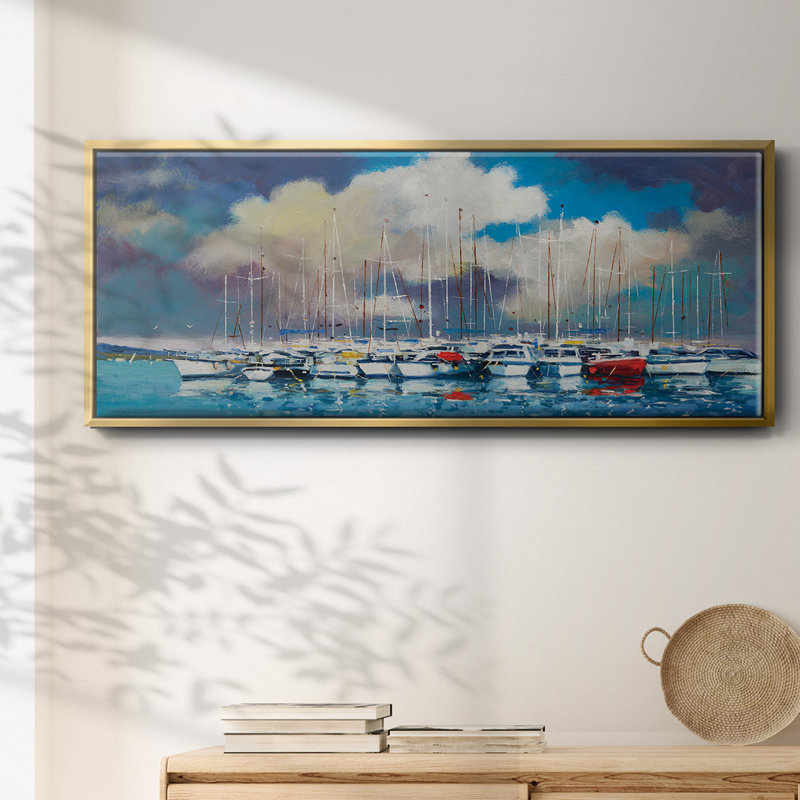 Abstract Port- Framed Canvas, 20" H x 50" W