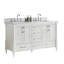 De meuble-lavabo double autoportant avec plateau en marbre d'ingénierie, rangement spacieux et design moderne