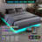 Floating Bed Frame with LED Lights, Modern Bed Frame with Storage Space, Platform Bed Frame, Easy to Assemble-221637546