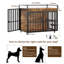 Style de cage de chien, chenil pour chien robuste avec roues et bols, niche décorative pour grands chiens-133531973