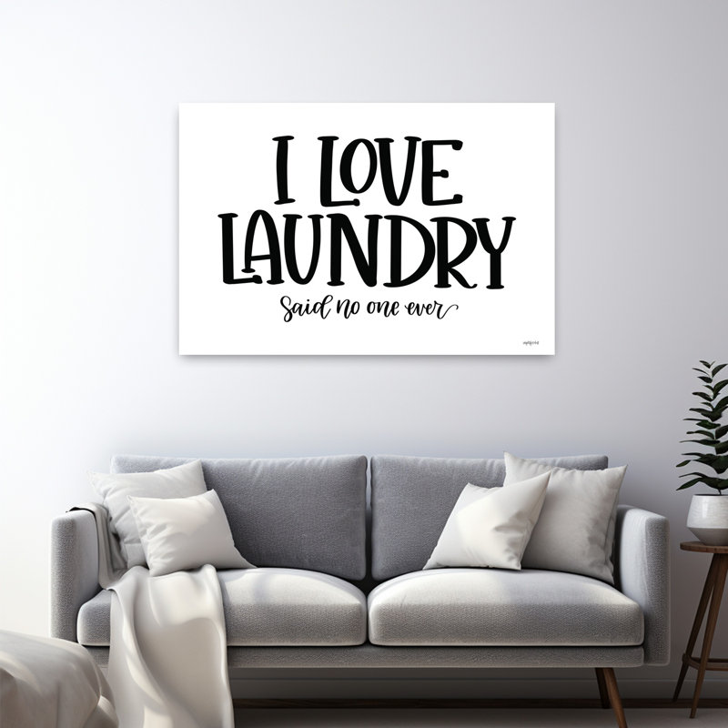 I Love Laundry, art contemporain abstrait, H 32 po x l 48 po