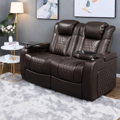 Luxurious Leather Recliner Sofa, Genuine Leather, Modern Home Theater