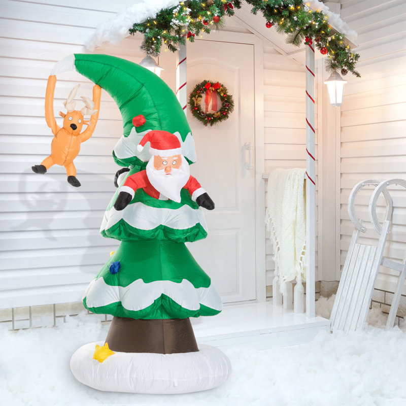 Décoration gonflable pour père Noël 7 pi avec lumière DEL 7 pi