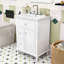Meuble-lavabo simple contemporain en bois avec lavabo en céramique, tablette réglable et tiroirs de rangement-1408622237