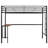 Metal Bunk Bed Twin Over Full With Desk, In Metallic Black Bedroom Powder Coated Finish, For-576593646-576593647