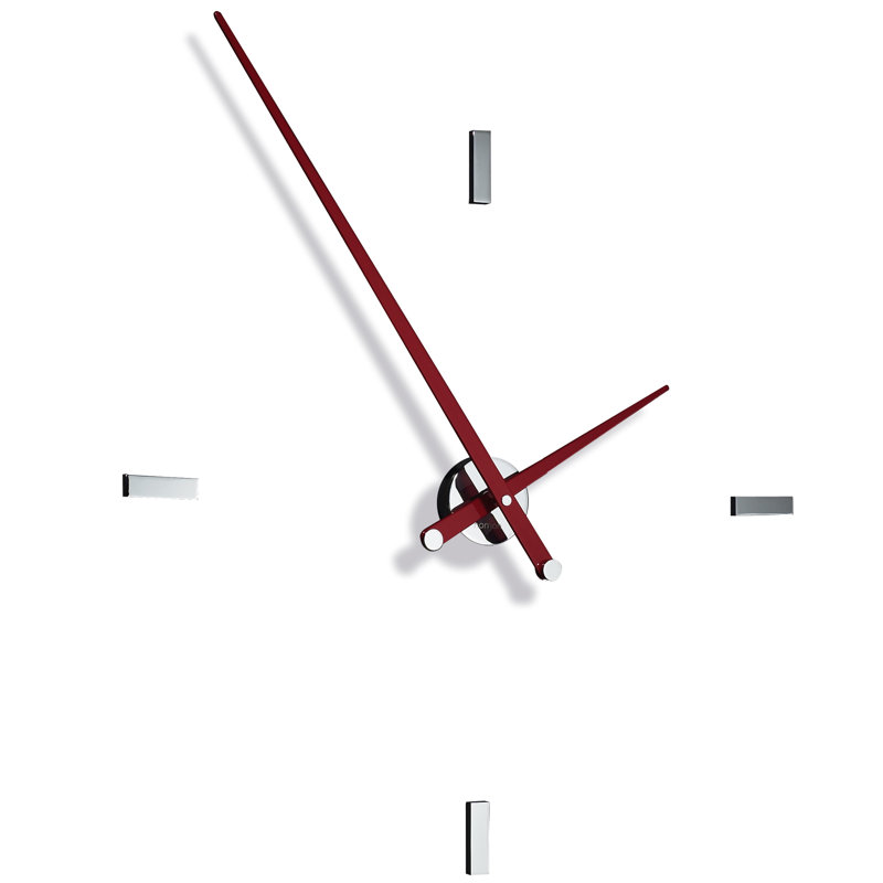 Tacon Metal Analog Wall Clock, Red