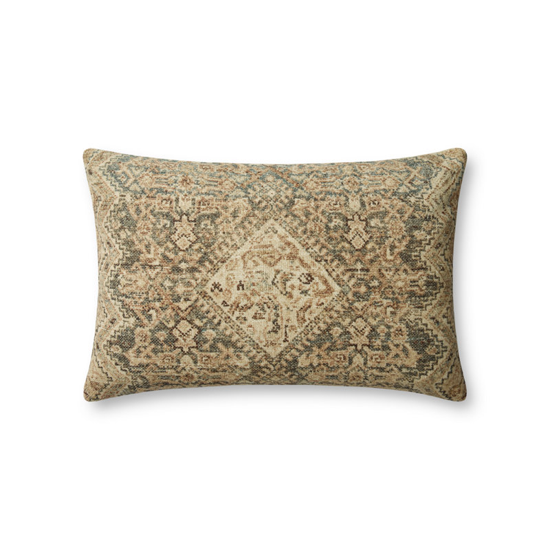 Angela Rose x Loloi Midnight Slate / Sand Pillow, Down