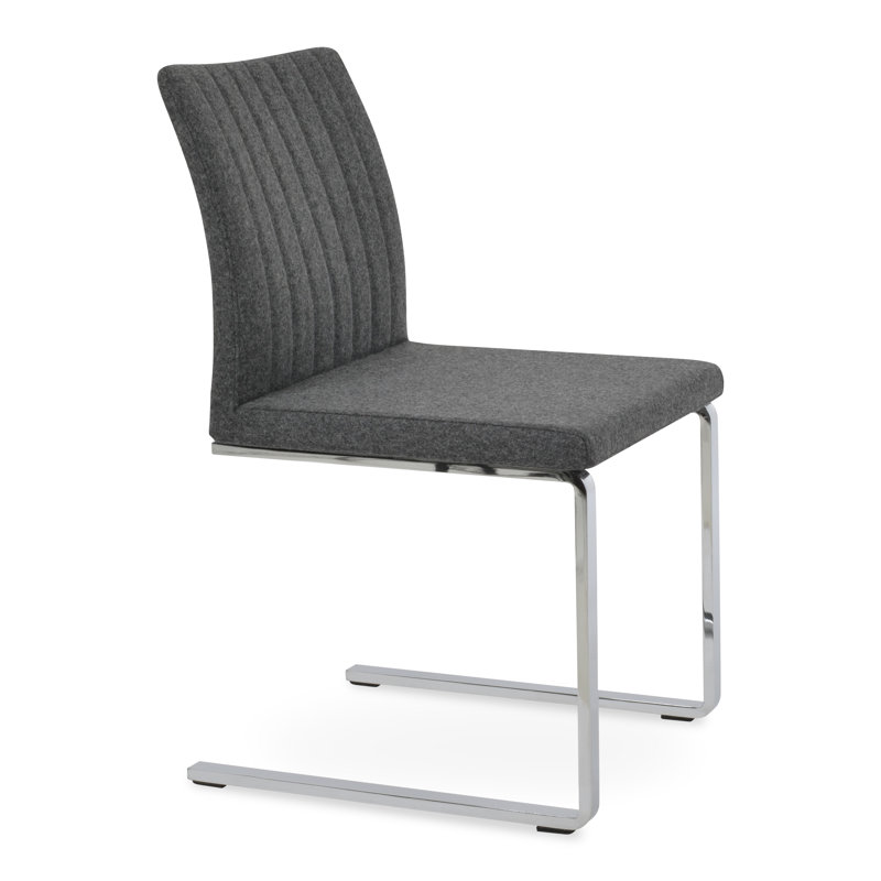 Zeyno Flat Dining Chair, Dark Gray