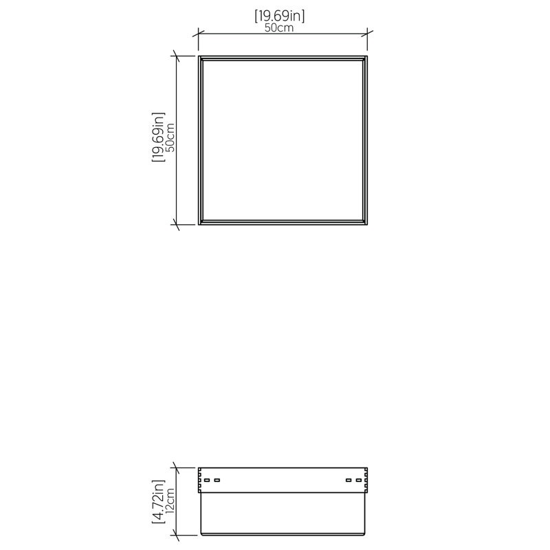 1 - Light LED Flush Mount, 4.88" H x 19.5" W x 19.5" D, Organic Cappuccino
