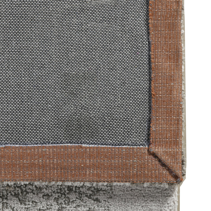Tapis abstrait à poils longs gris / orange