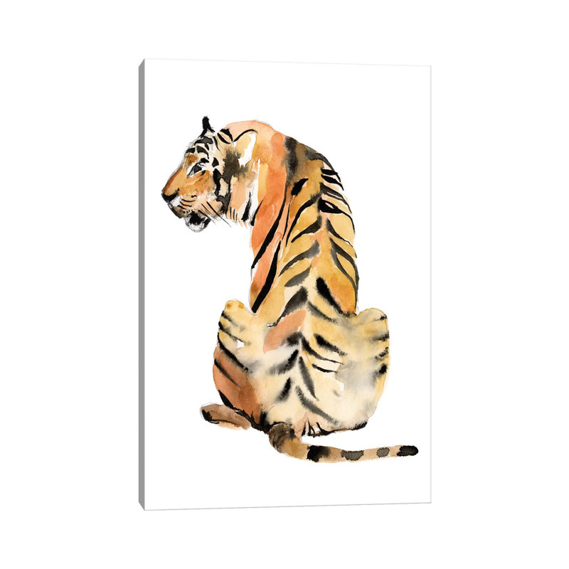 Sitting Tiger II 1 Piece Wrapped Canvas Painting, 20.32 cm H x 30.48 cm W