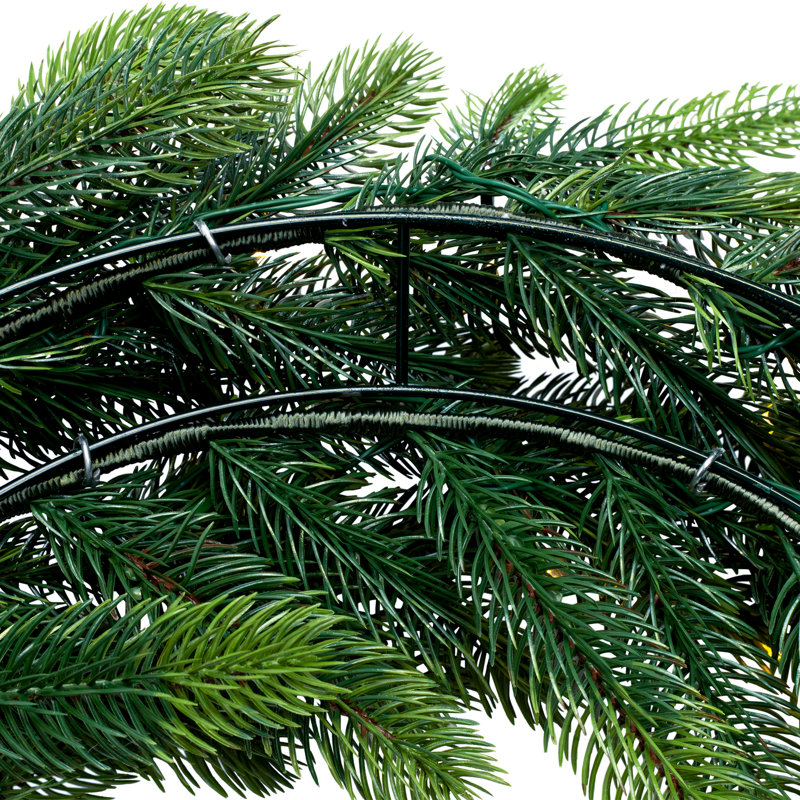 Real Touch B/O Pre-Lit Noble Fir Cedar Christmas Wreath - 24" - Warm White LED