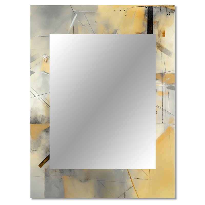 Jaune et gris au-delà de la toile II, 40 po x 30 po