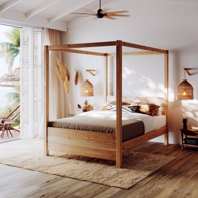 Desern Solid Wood Bed, Super King (6'), Light Wood