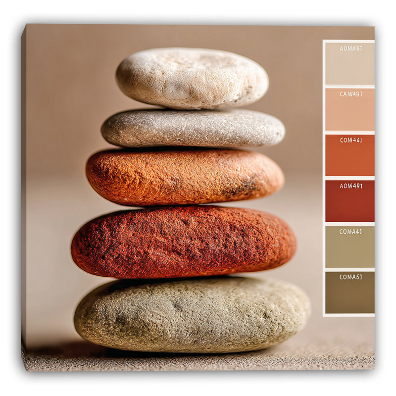 Art mural sur toile Stacked Harmony Stones, H 20 po x l 20 po