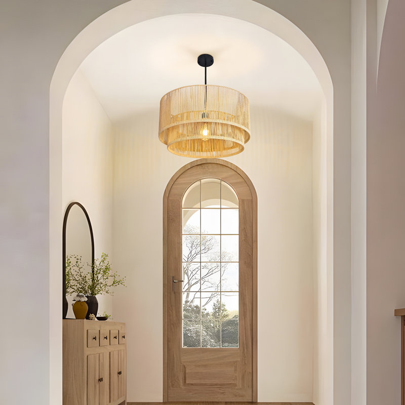 Luminaire suspendu en rotin 1 lumière Armelia