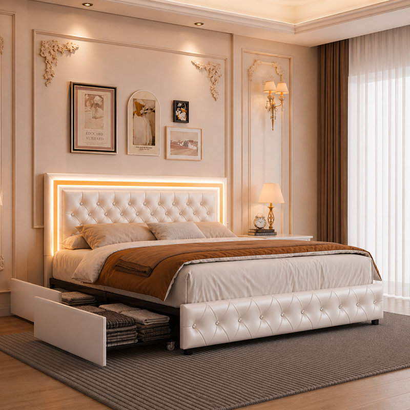Lits de 46,2 po Jalna, Grand, Blanc