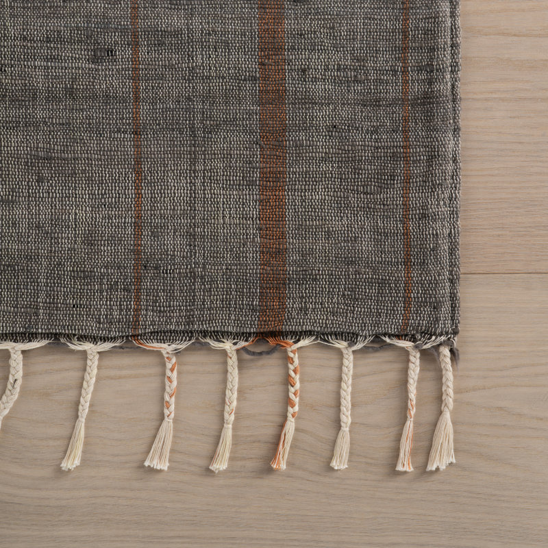 Nare Striped Handmade Cotton Rug, Rectangle 5' x 8'