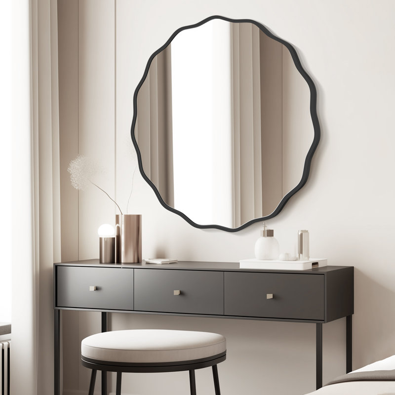 Miroir Elegant, Noir, noir, noir, noir, 32 po x 32 po
